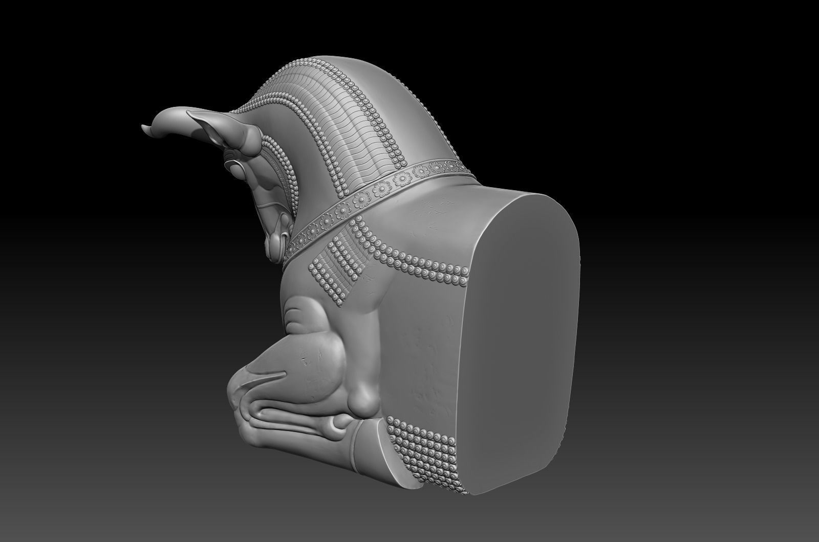 Mesopotamia Persepolis Sacred Bull Sculpture 3D print model_5