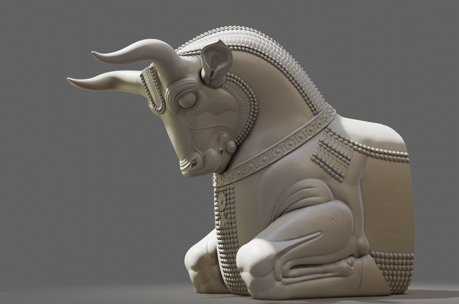 Mesopotamia Persepolis Sacred Bull Sculpture 3D print model_37
