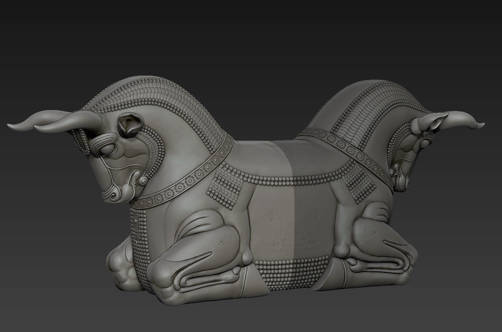 Mesopotamia Persepolis Sacred Bull Sculpture 3D print model_13