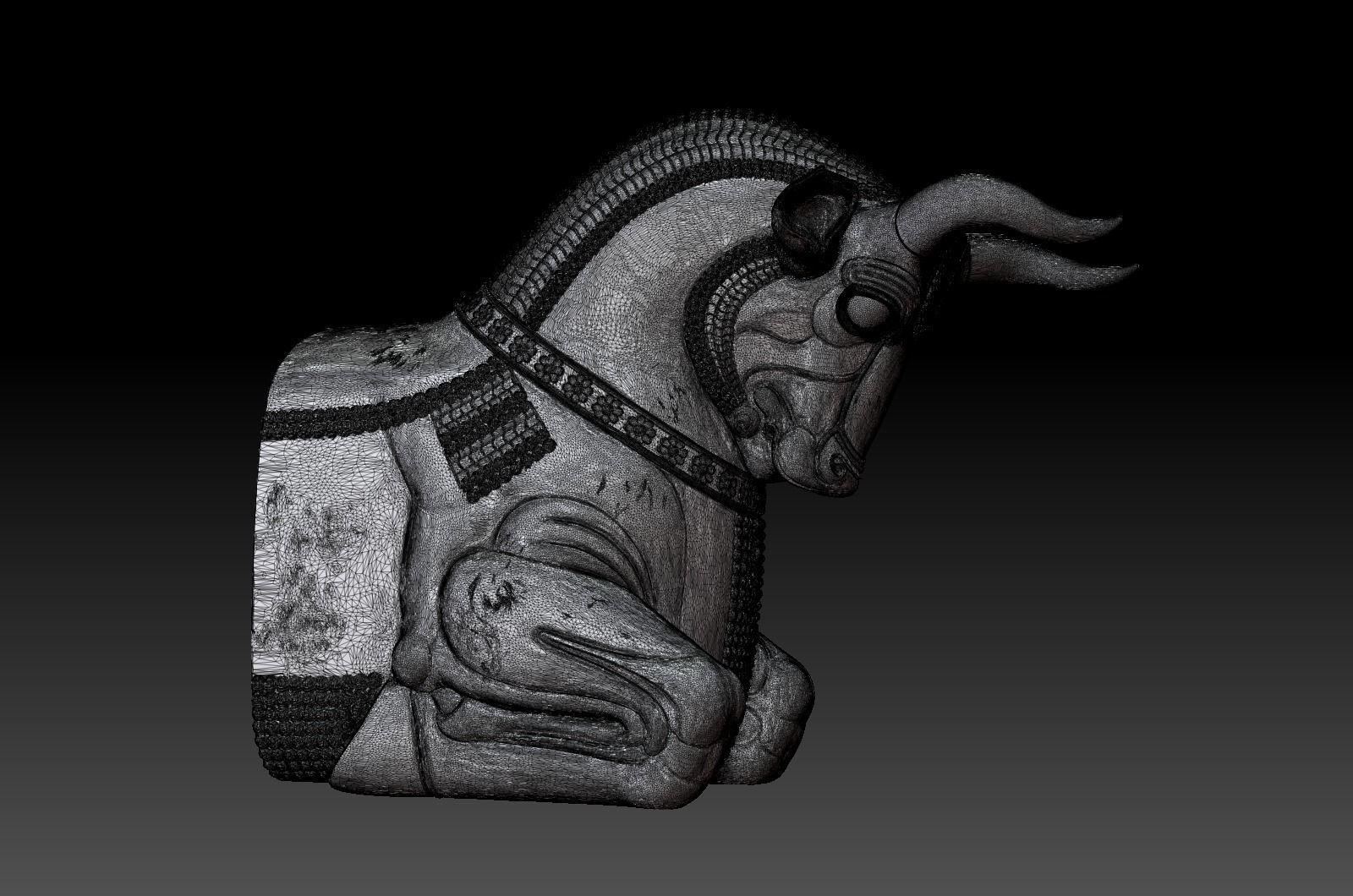 Mesopotamia Persepolis Sacred Bull Sculpture 3D print model_9