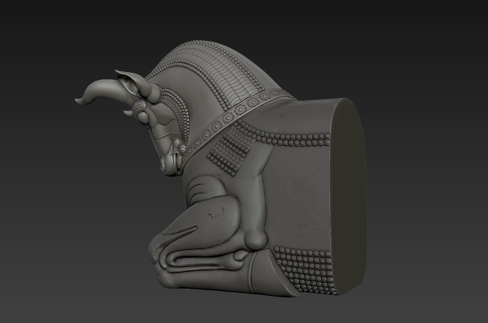 Mesopotamia Persepolis Sacred Bull Sculpture 3D print model_15