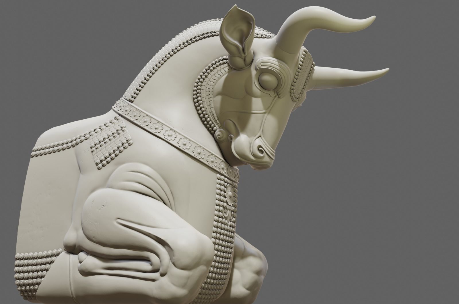 Mesopotamia Persepolis Sacred Bull Sculpture 3D print model_40