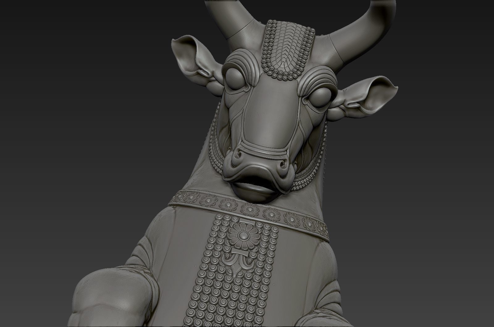 Mesopotamia Persepolis Sacred Bull Sculpture 3D print model_17