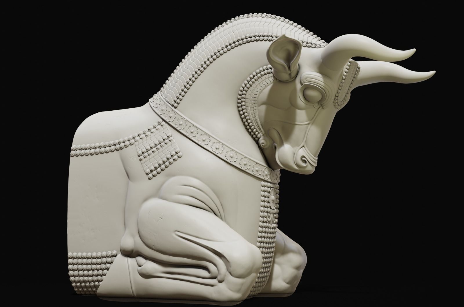 Mesopotamia Persepolis Sacred Bull Sculpture 3D print model_38