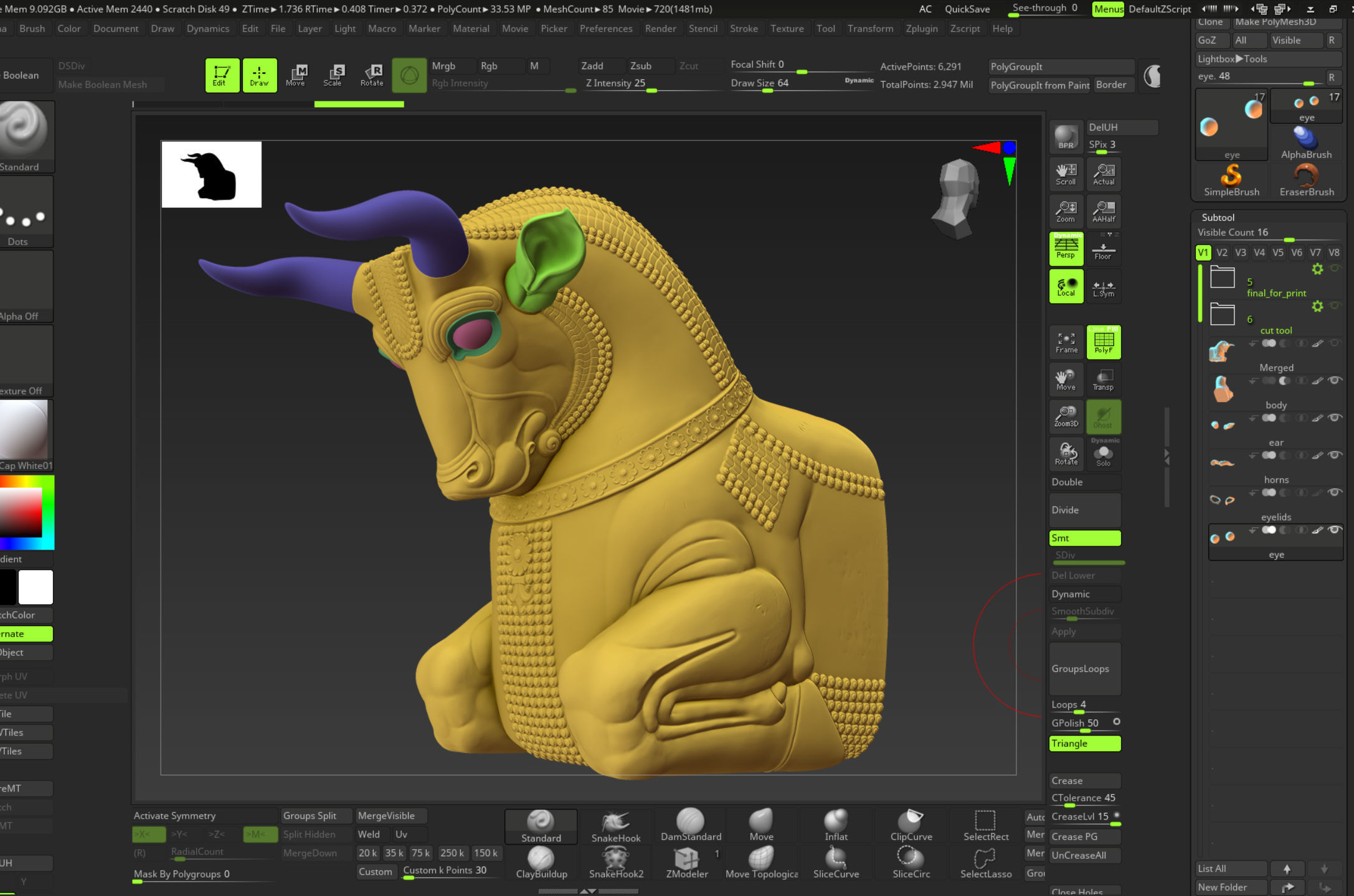 Mesopotamia Persepolis Sacred Bull Sculpture 3D print model_23