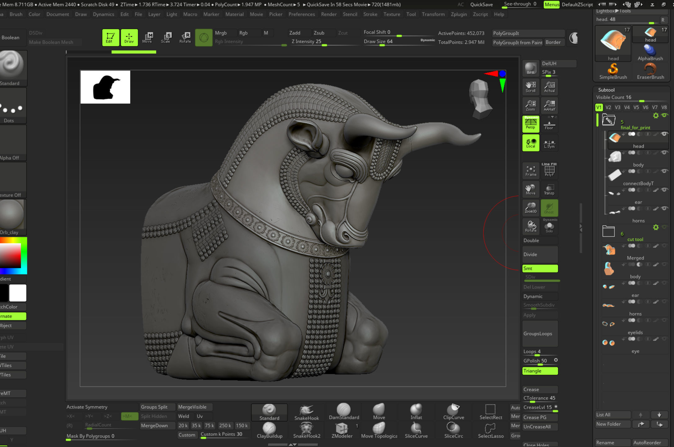 Mesopotamia Persepolis Sacred Bull Sculpture 3D print model_22