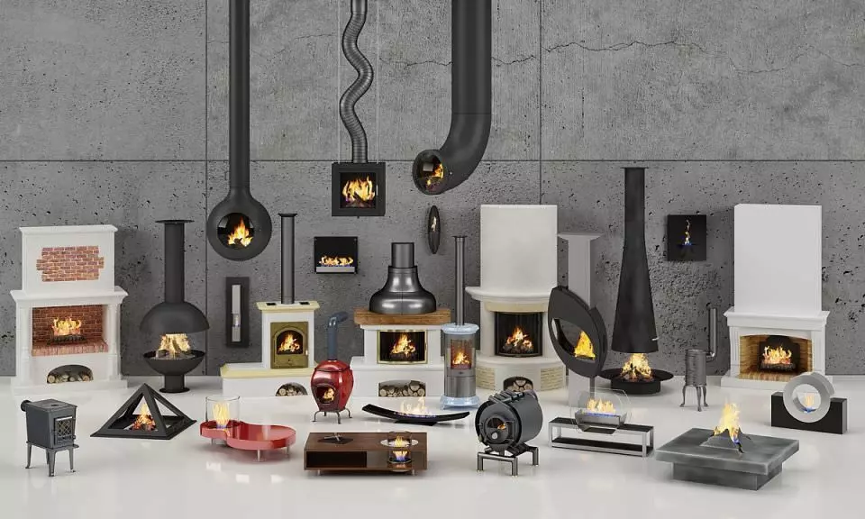 Realistic Fireplaces Collection types of 3D model_0