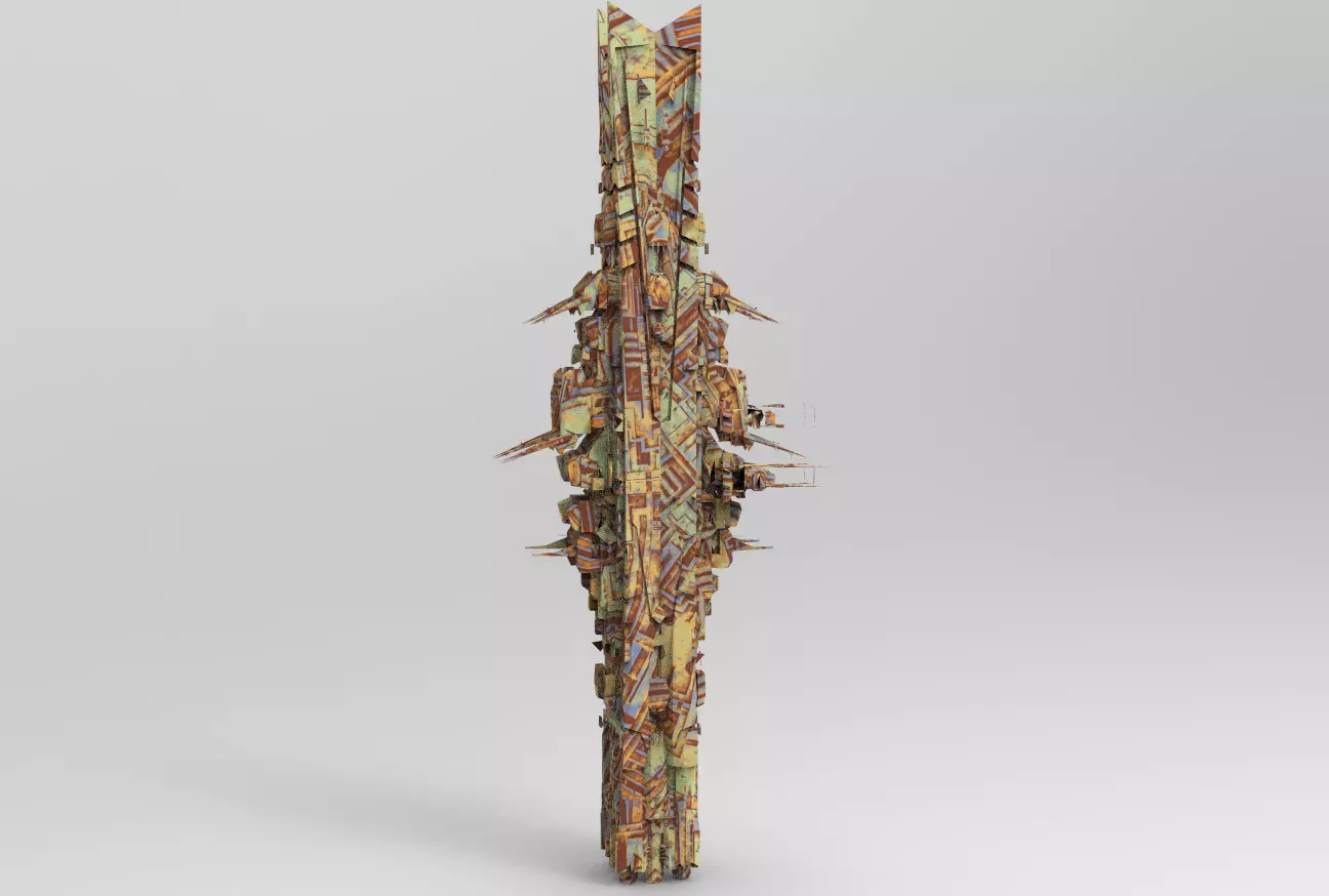 Rusted Alien Ship 2 Low-poly 3D model