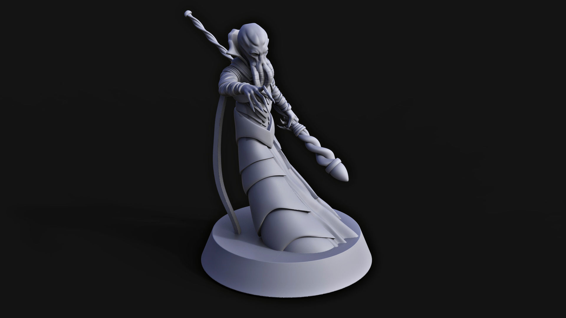 Mind Flayer Dungeons and Dragons Miniature 3D print model_4