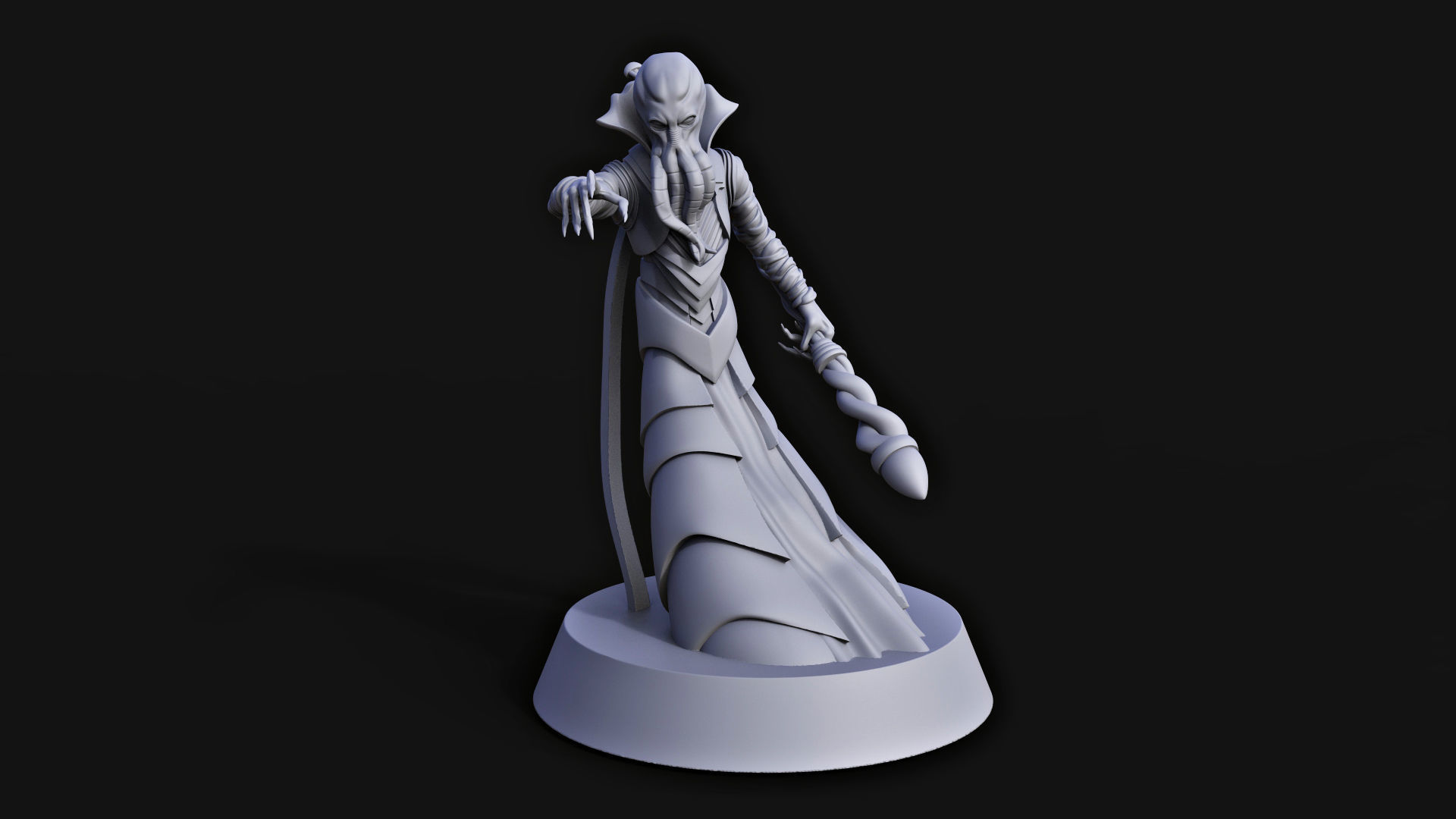 Mind Flayer Dungeons and Dragons Miniature 3D print model_1