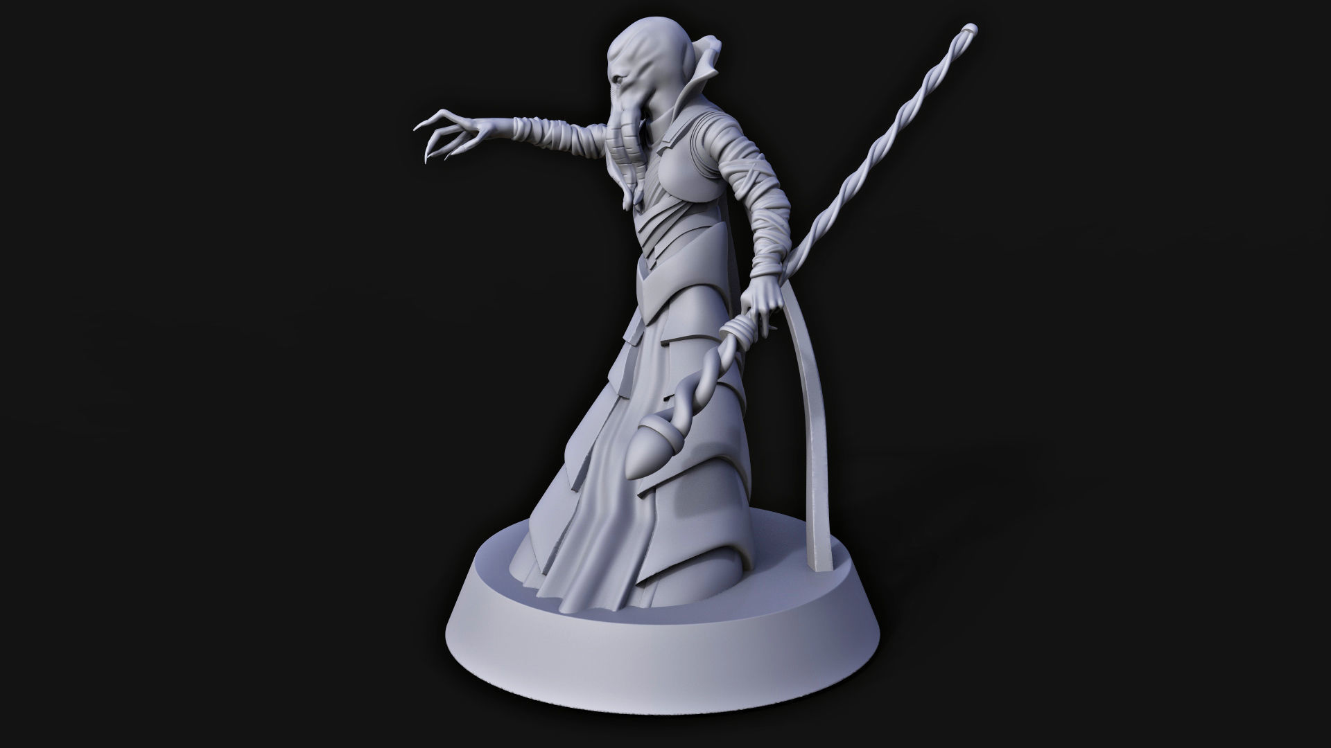 Mind Flayer Dungeons and Dragons Miniature 3D print model_2