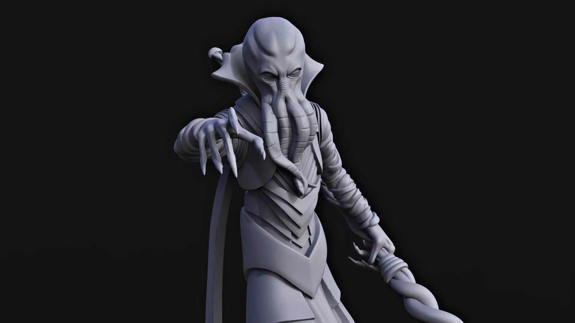 Mind Flayer Dungeons and Dragons Miniature 3D print model_0