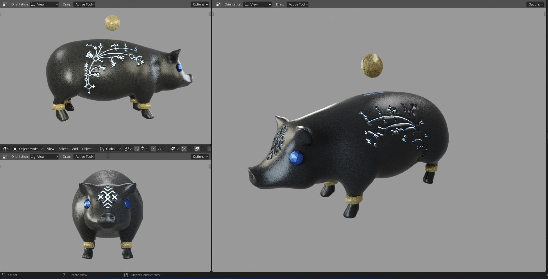PIG OF WAR BANK 3D model_1