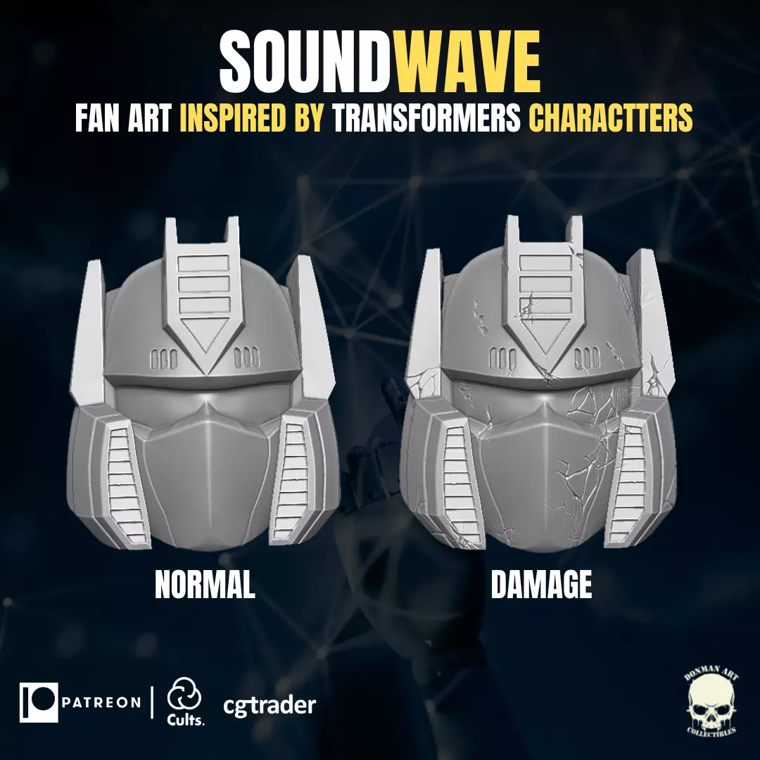 Soundwave Fan Art Head for action figures 3D print model