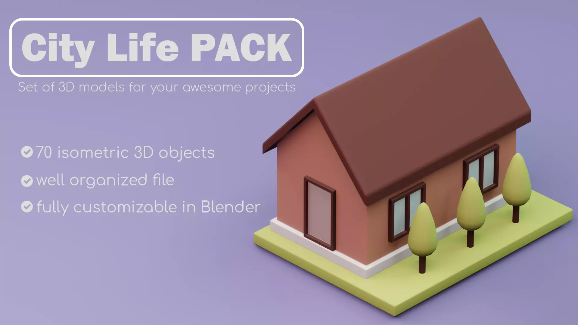 Isometric City Life PACK 3D model_0