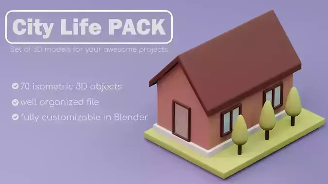 Isometric City Life PACK 3D model Isometric City Life PACK 3D model