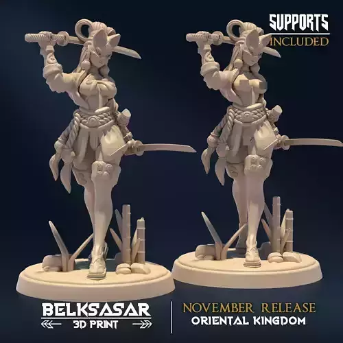 Moonshine Ninja A Nude and Normal 3D print model