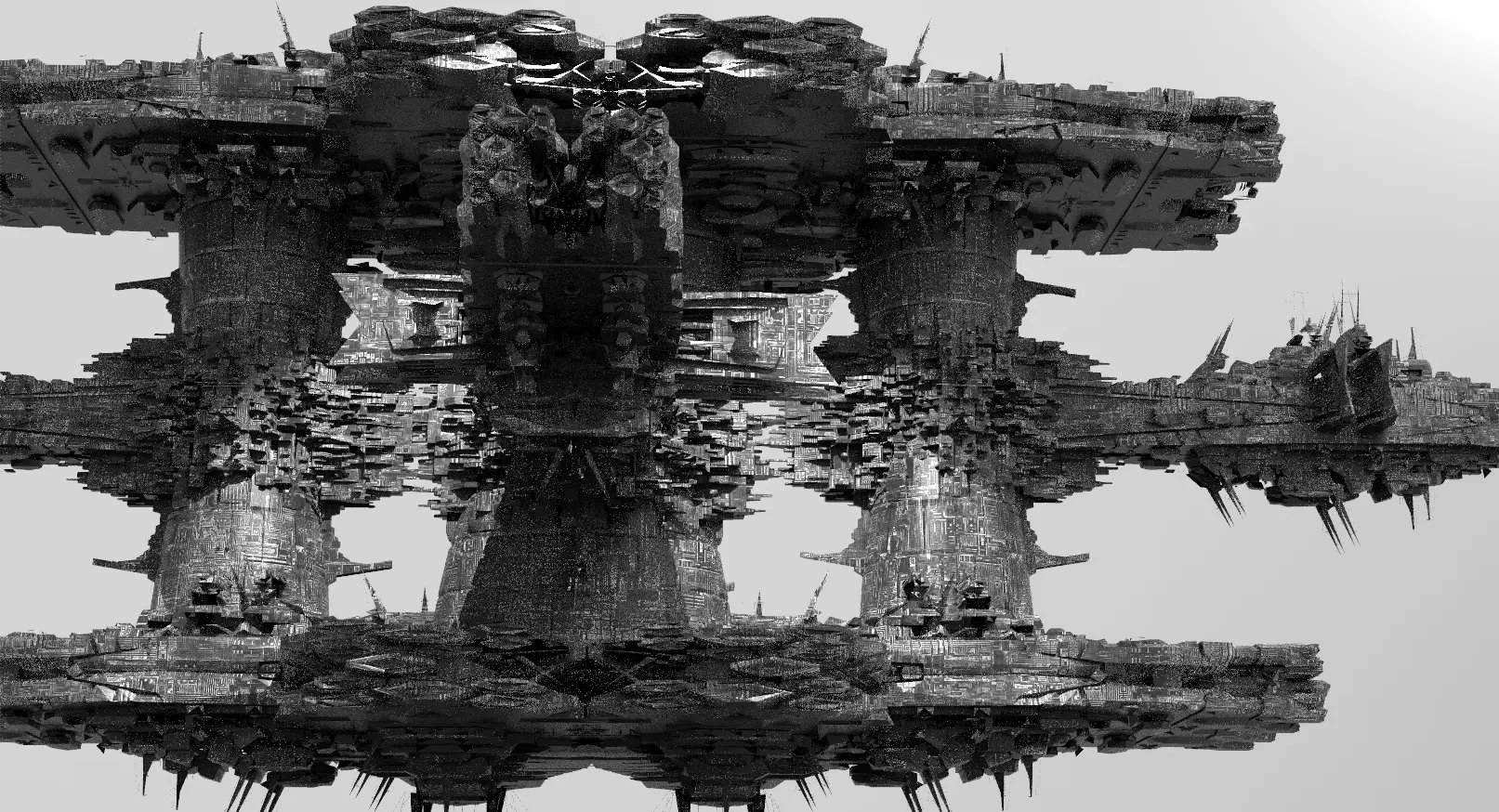 Monolith Station Alien Ring Star generator 3D model