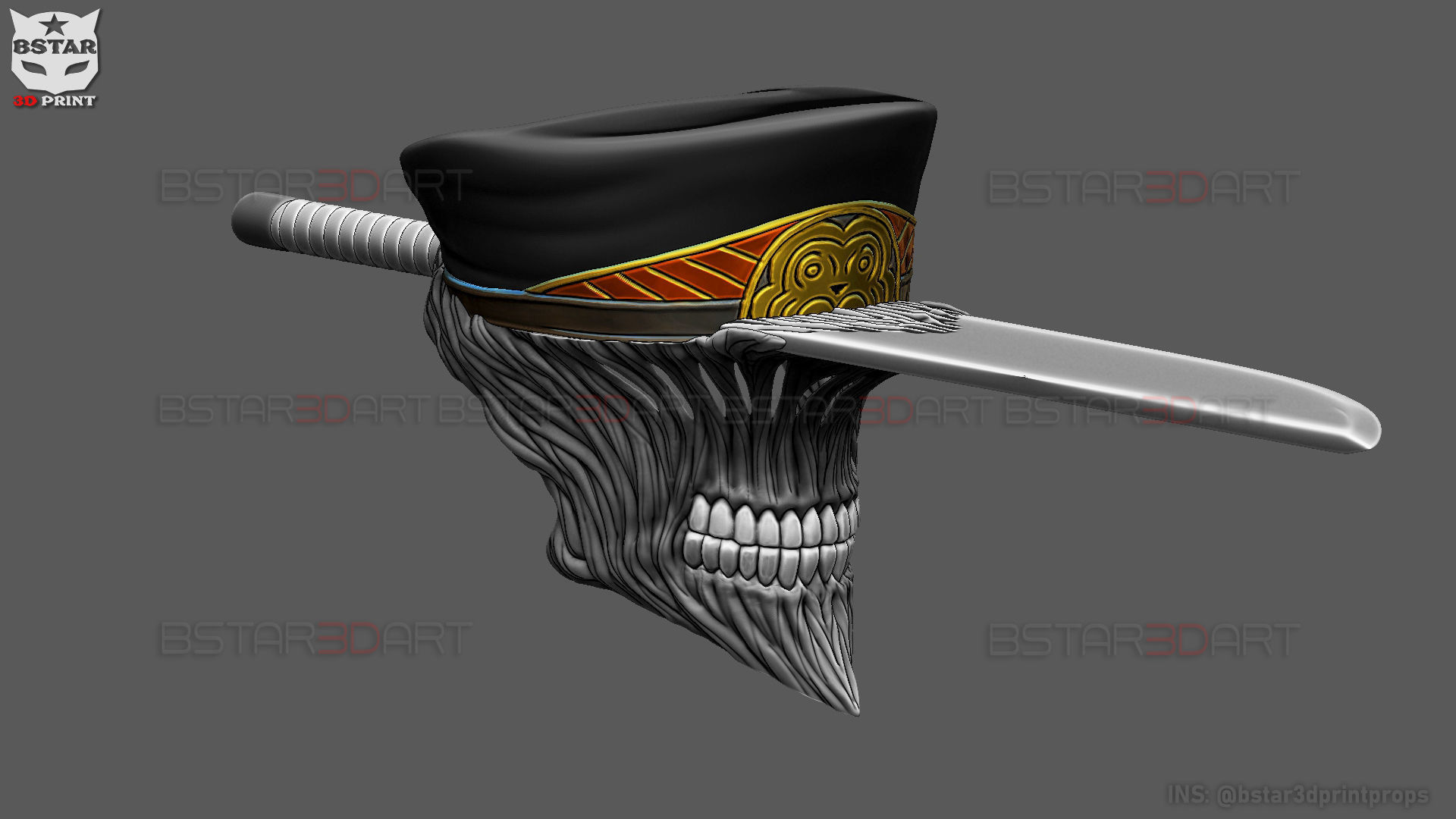 Katana Man Helmet - Chainsawman Cosplay 3D print model_12