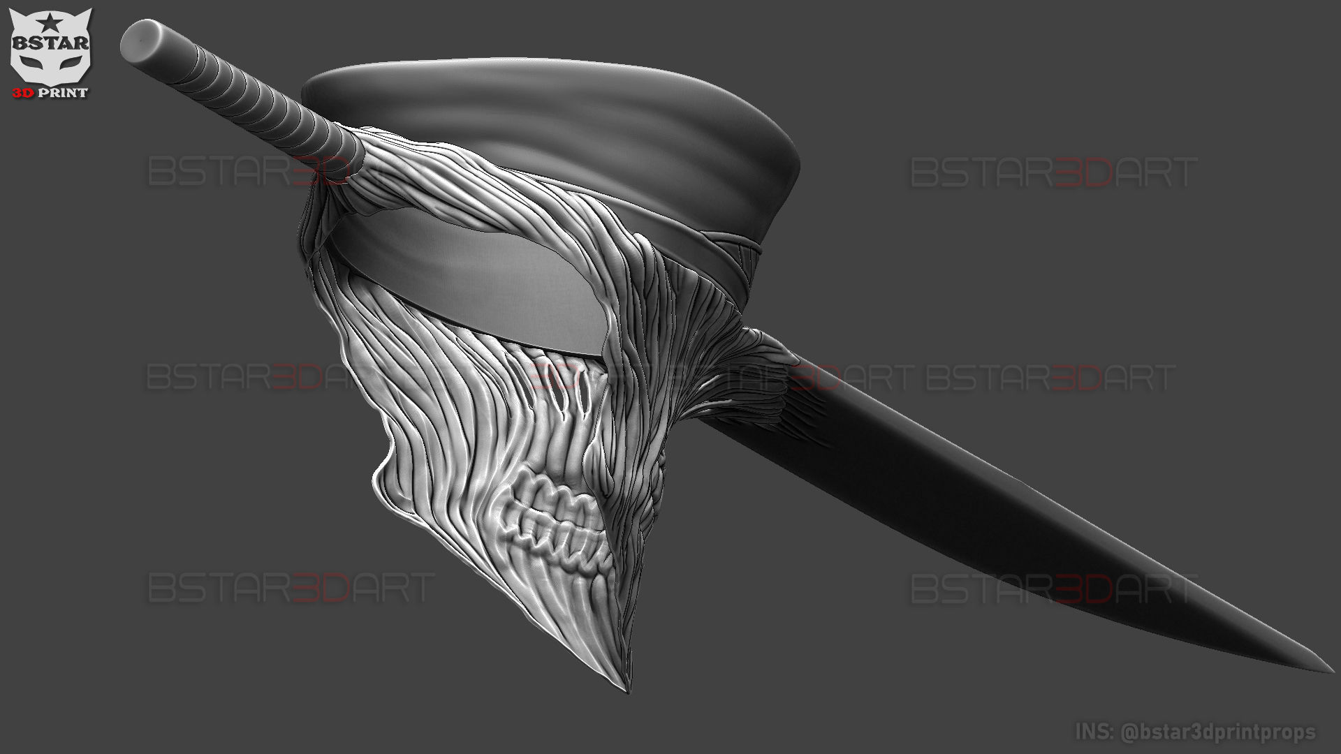 Katana Man Helmet - Chainsawman Cosplay 3D print model_17