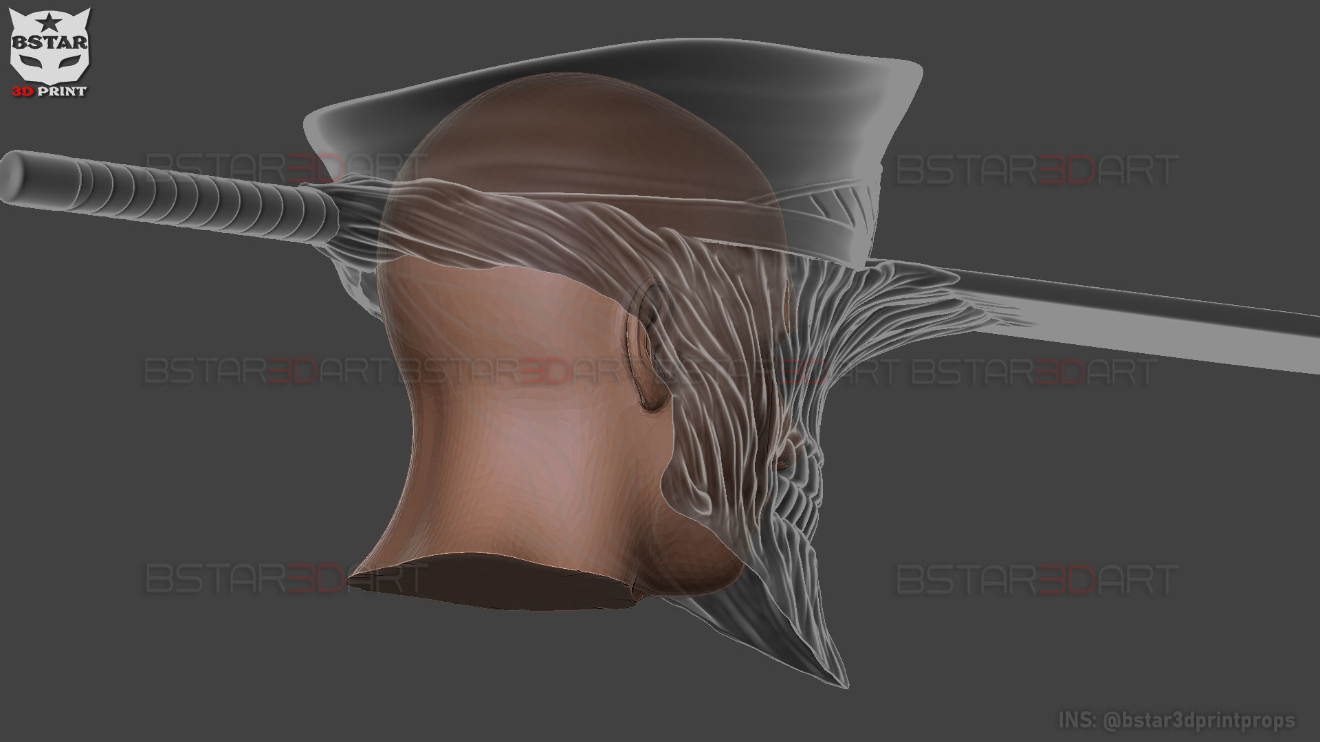 Katana Man Helmet - Chainsawman Cosplay 3D print model_21