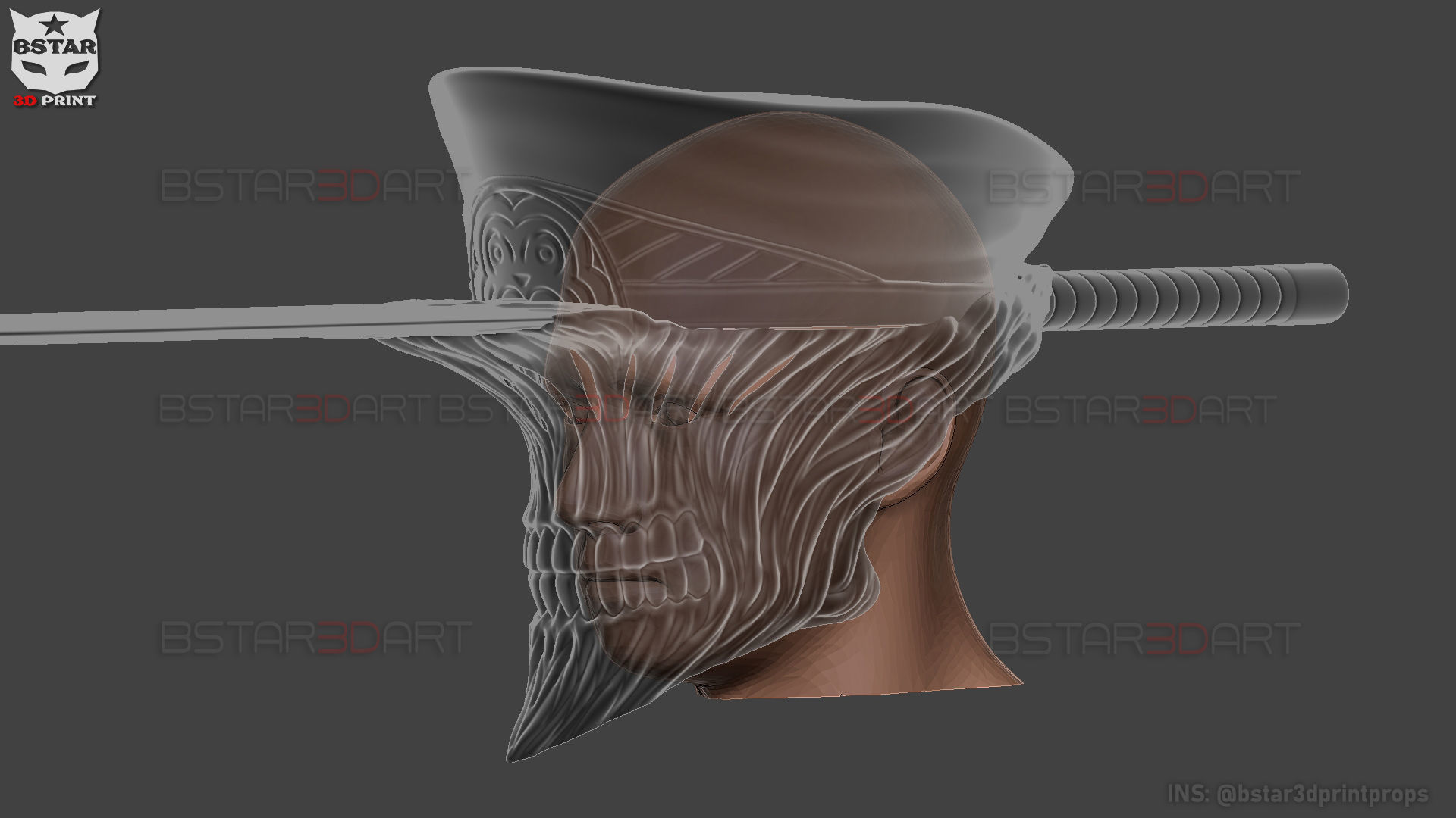 Katana Man Helmet - Chainsawman Cosplay 3D print model_20