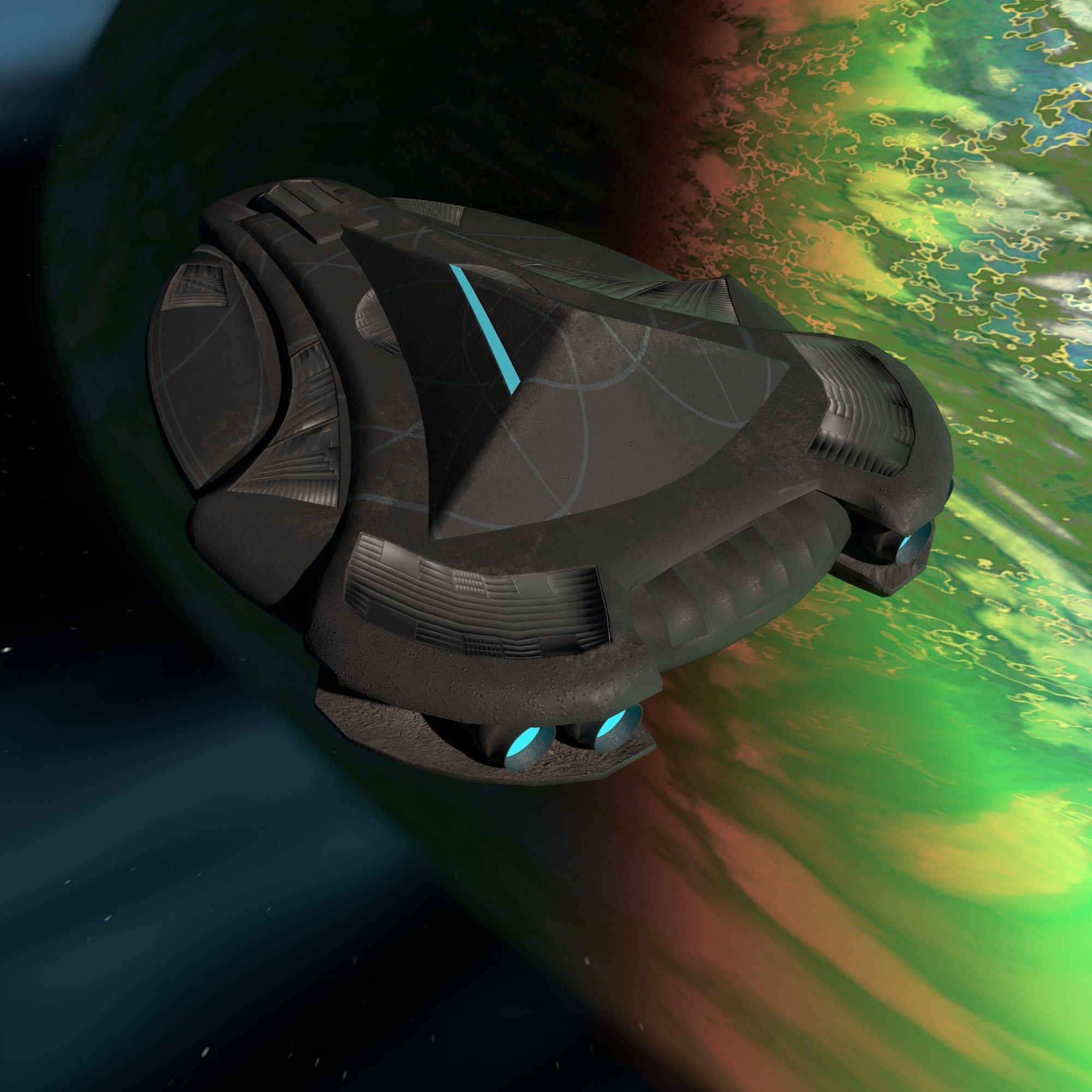 battleship Alkesh Low-poly 3D model_9