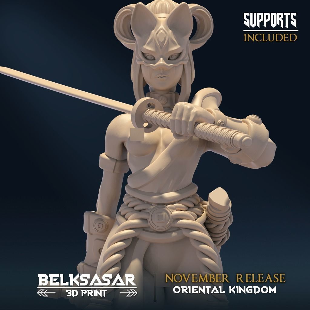 Moonshine Ninja D Normal and Nude 3D print model_7