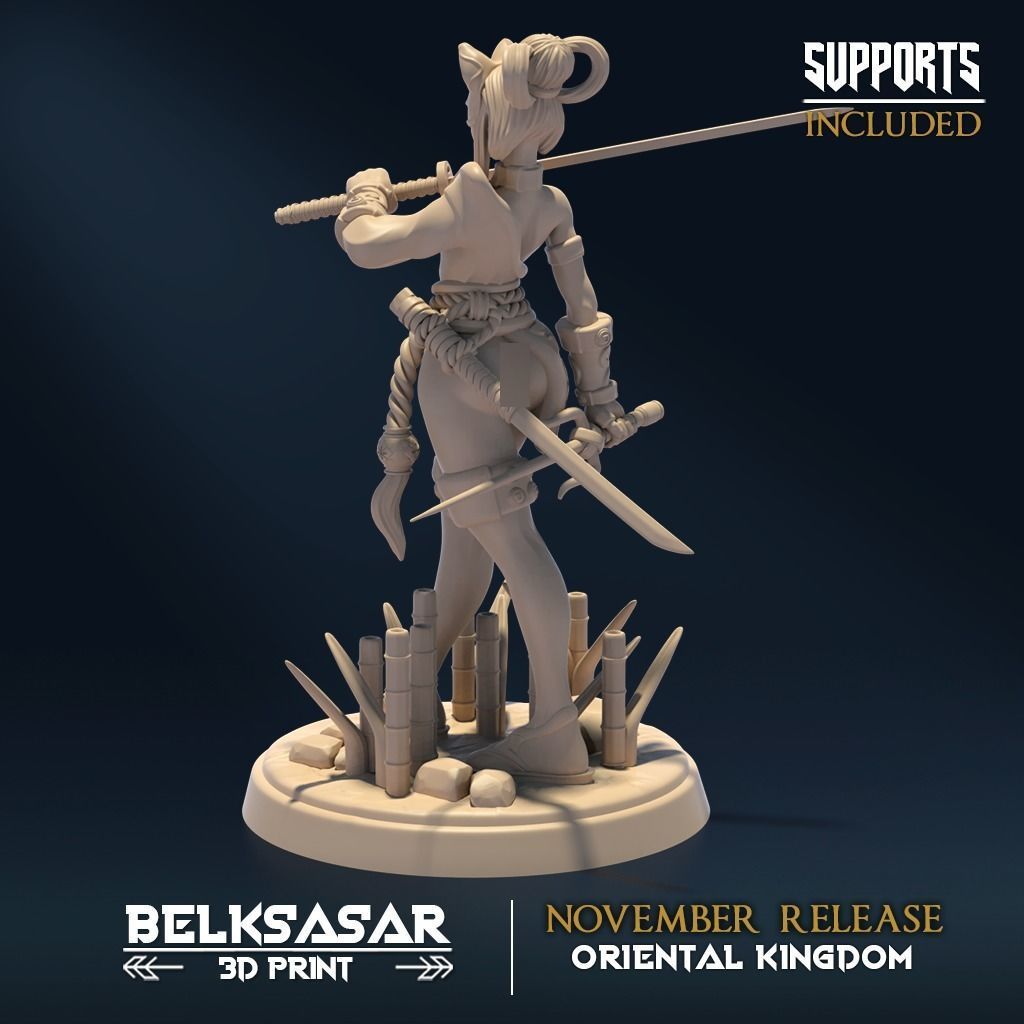 Moonshine Ninja D Normal and Nude 3D print model_3