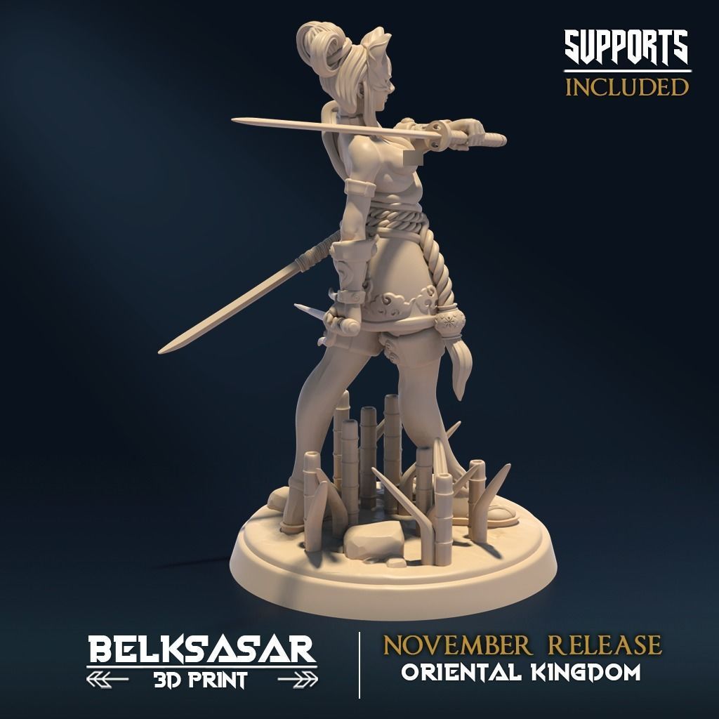 Moonshine Ninja D Normal and Nude 3D print model_5