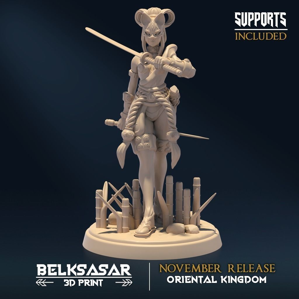 Moonshine Ninja D Normal and Nude 3D print model_2