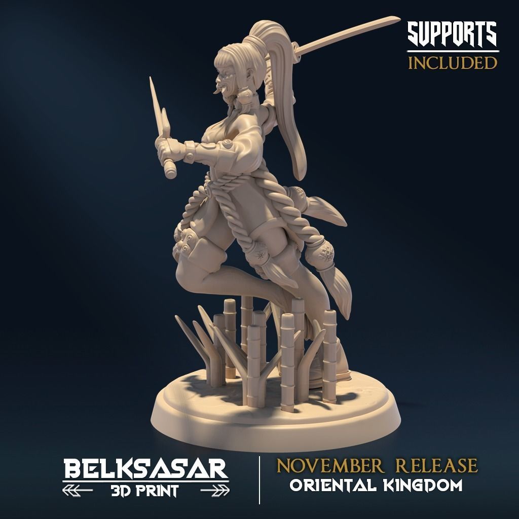 Moonshine Ninja E Nude and Normal 3D print model_4