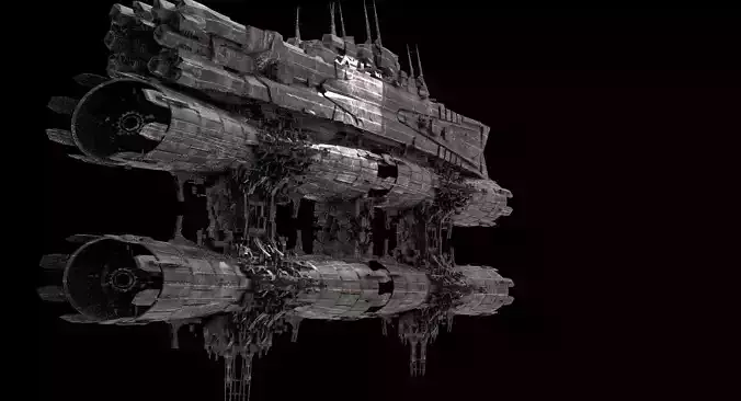 Monolith Station Ship 3D model
