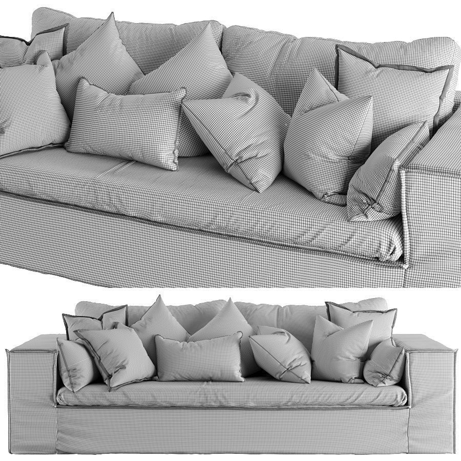 Custom Scandinavian Sofa 01 3D model_2