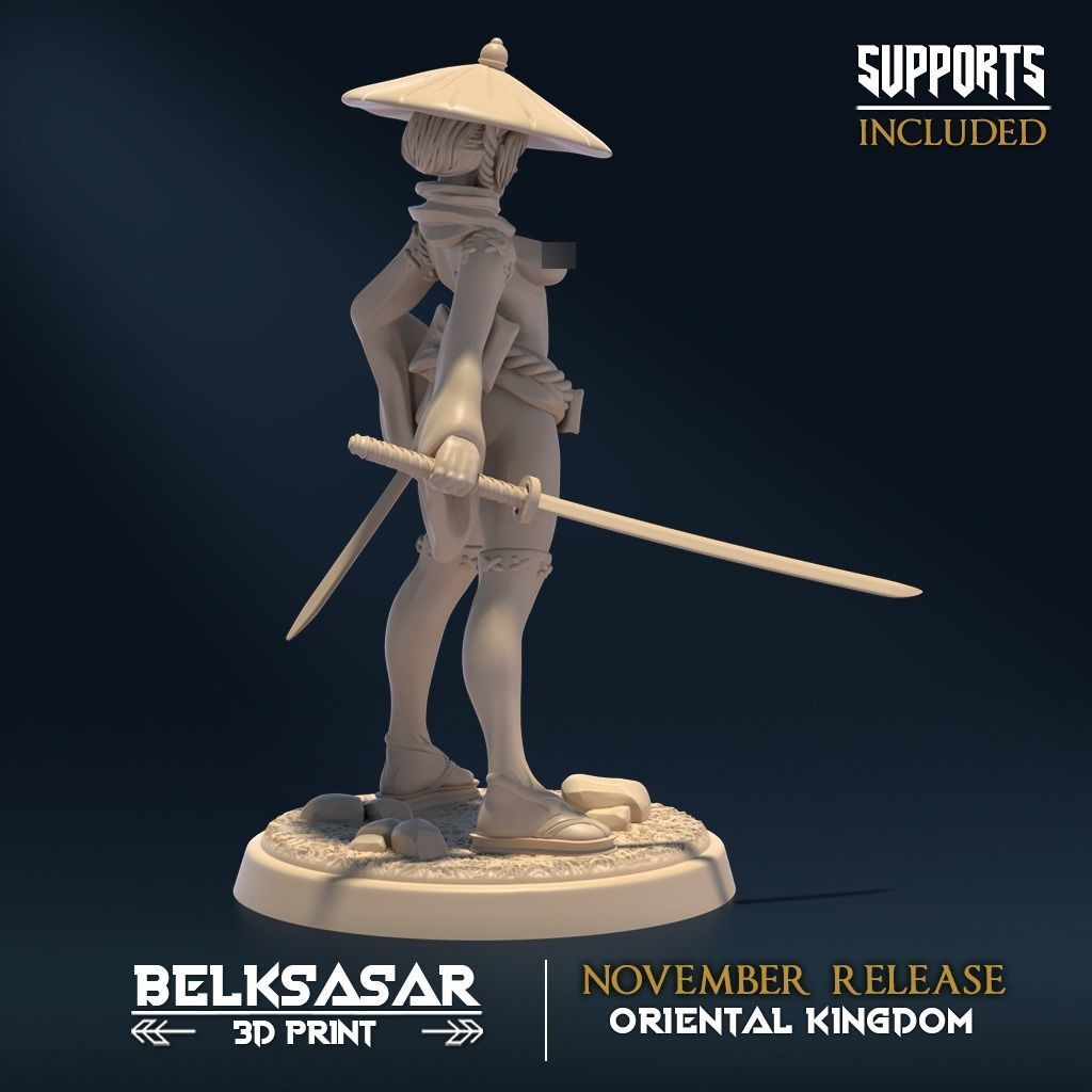 Moonshine Ronin B Nude and Normal 3D print model_11