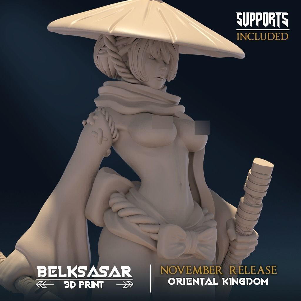 Moonshine Ronin B Nude and Normal 3D print model_13