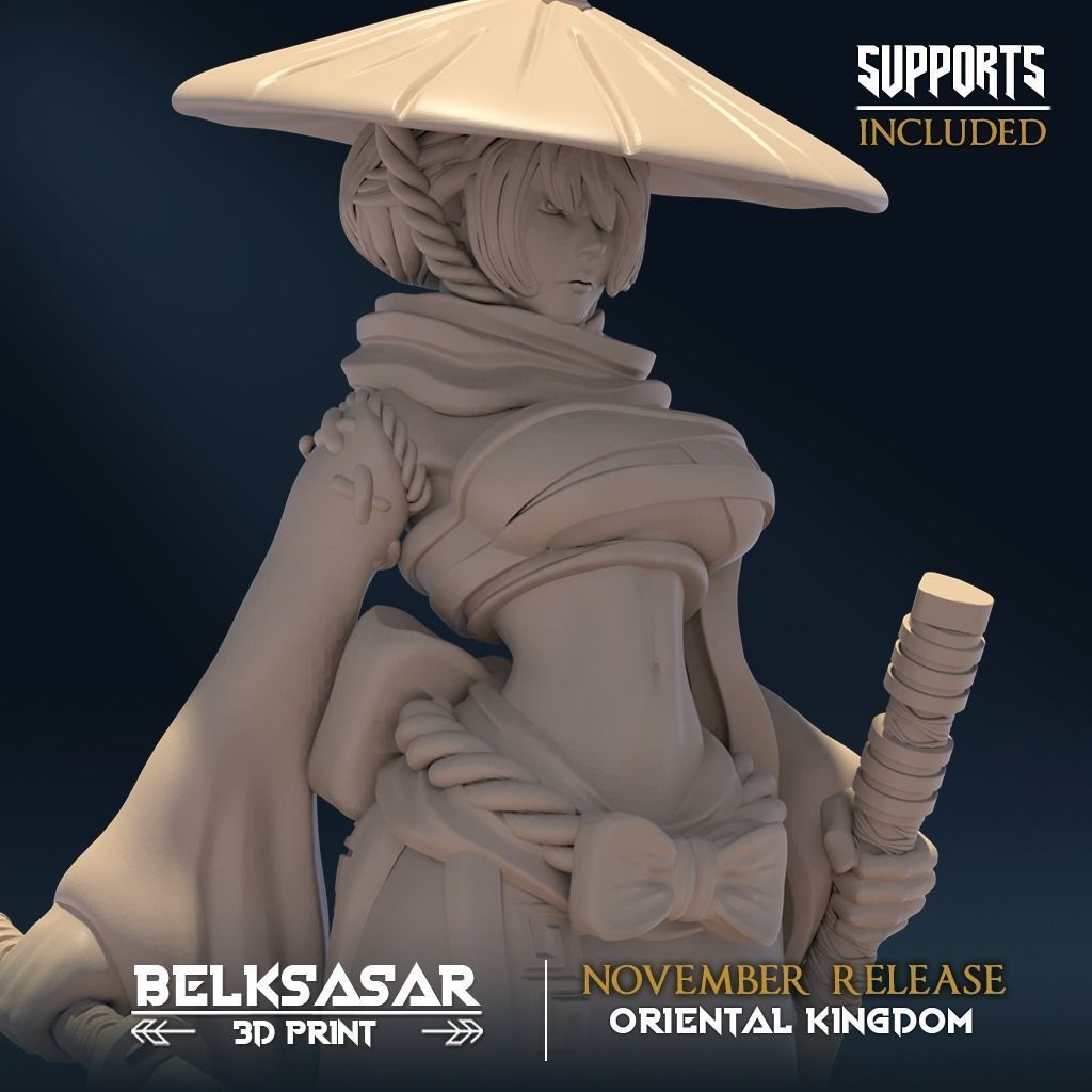 Moonshine Ronin B Nude and Normal 3D print model_9