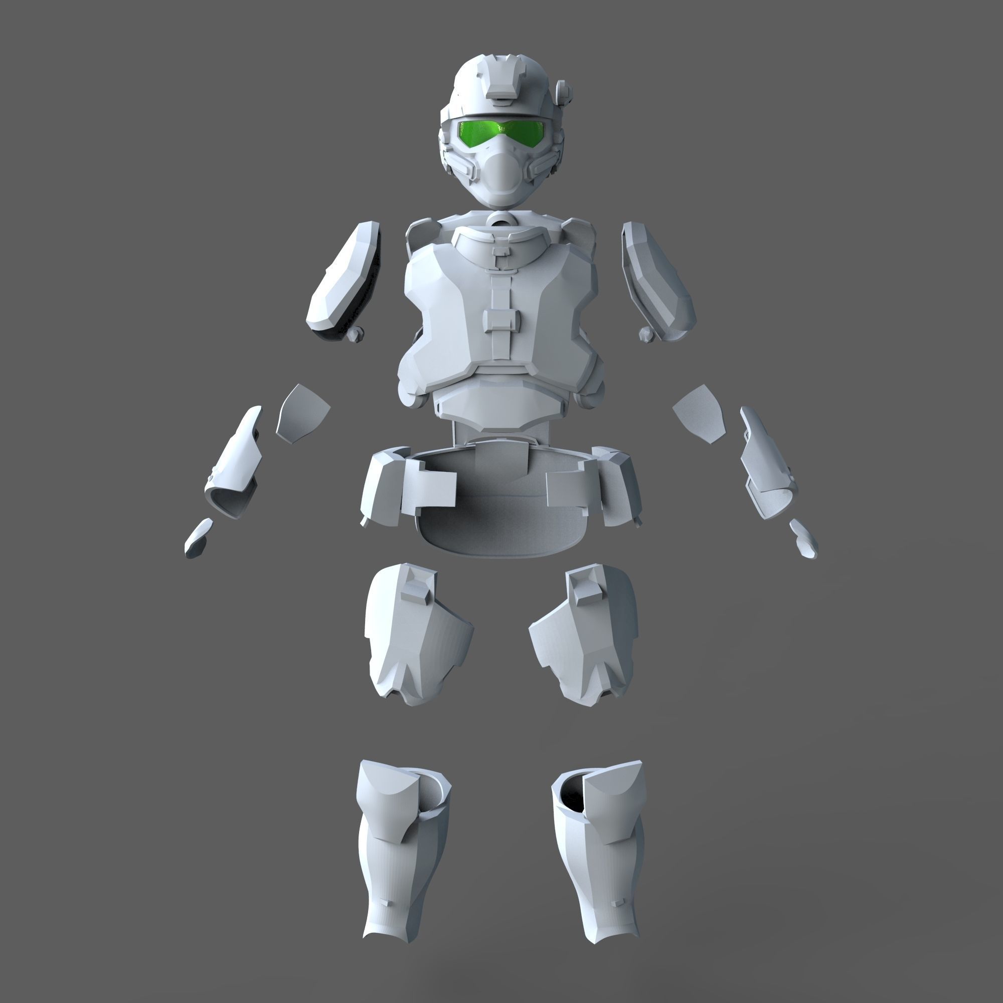 Halo 4 USNC Marine Full Body Wearable Armor with Helmet 3D print model_11