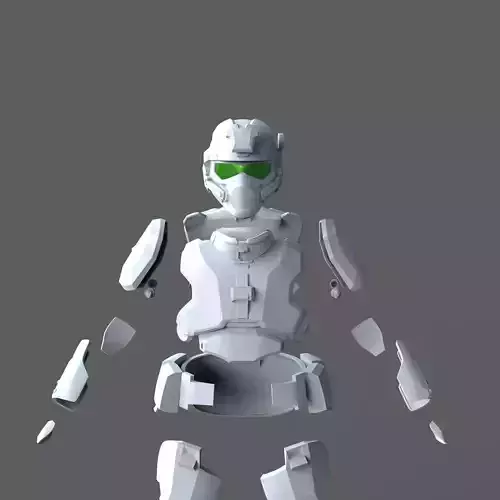 Halo 4 USNC Marine Full Body Wearable Armor with Helmet 3D print model