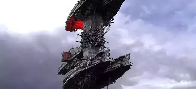 Monolith Station Alien dimensions ship 3D model