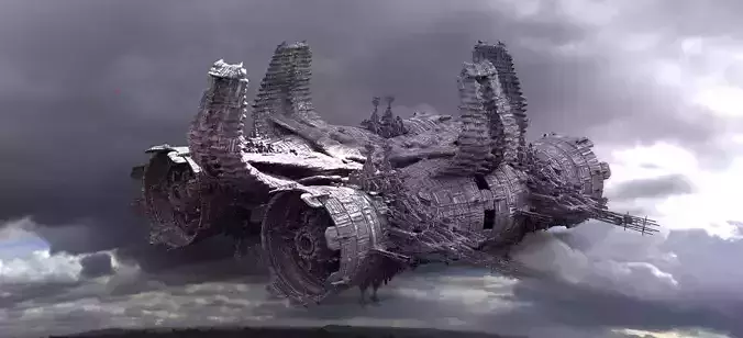 Sci-Fi Alien Spine City base