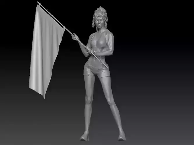 GIRLS FLAG WOLD CUP QATAR 4 3D print model