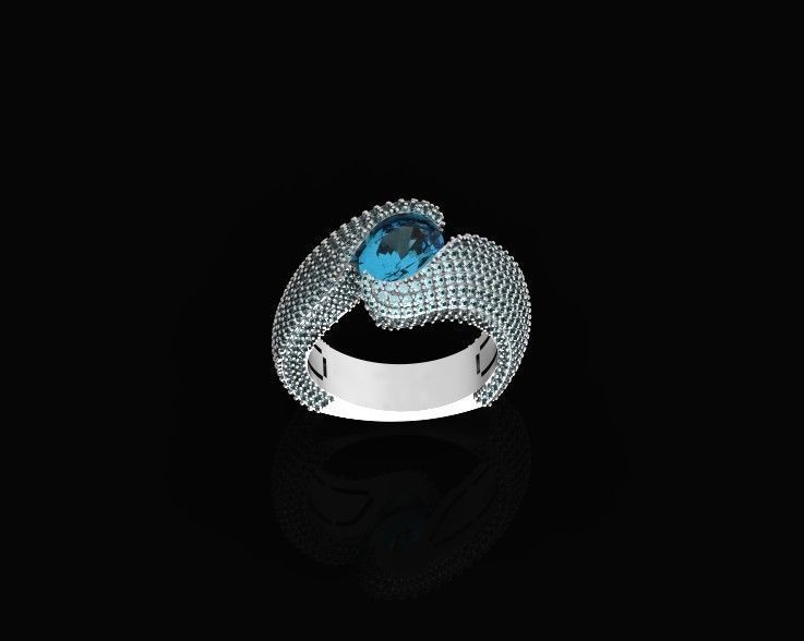 exquisite wave ring covered with diamonds 3D print model_18