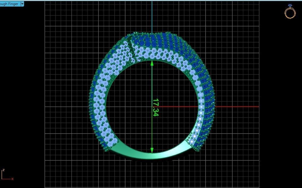 exquisite wave ring covered with diamonds 3D print model_31