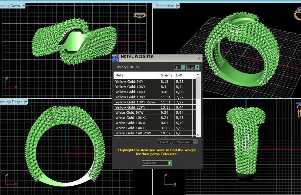 exquisite wave ring covered with diamonds 3D print model_7