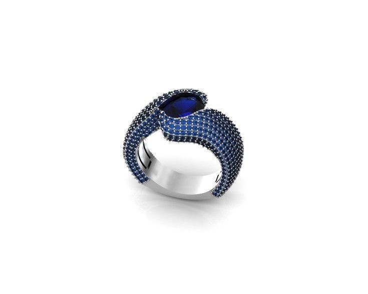 exquisite wave ring covered with diamonds 3D print model_15