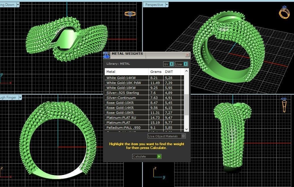 exquisite wave ring covered with diamonds 3D print model_8