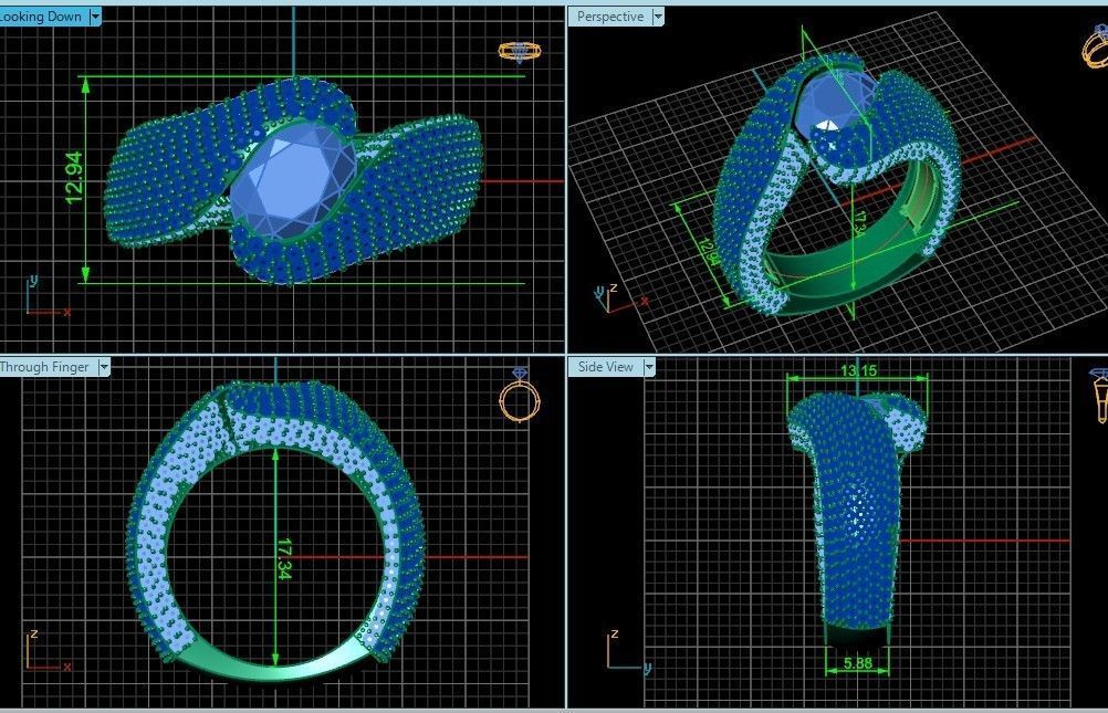 exquisite wave ring covered with diamonds 3D print model_5
