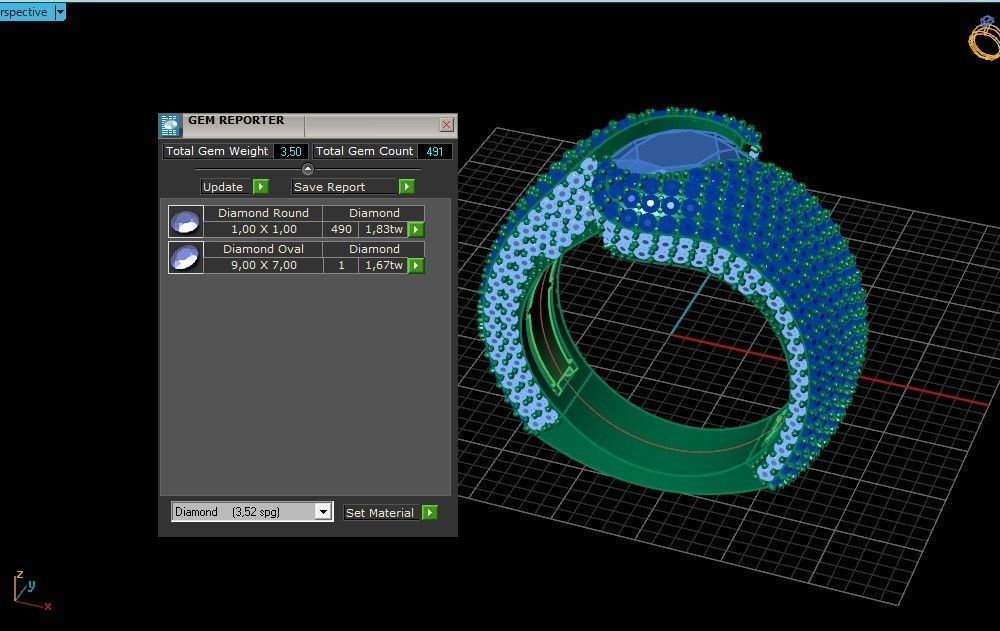 exquisite wave ring covered with diamonds 3D print model_6
