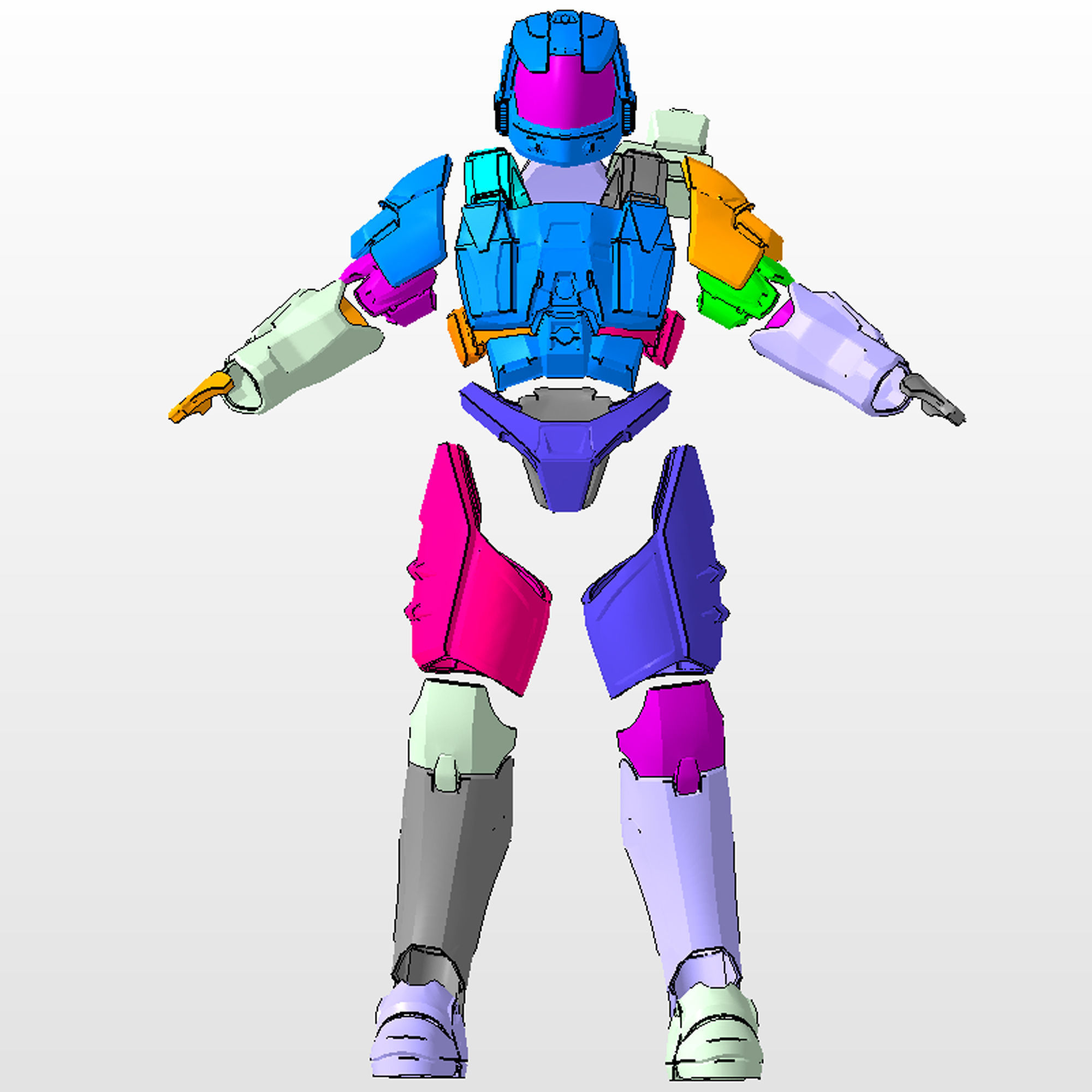 Orion Halo 2 MCC Full Body Wearable Armor with Helmet 3D print model_9